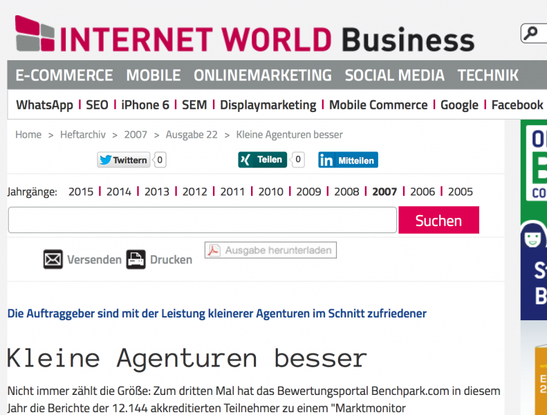 Kleine Agenturen besser